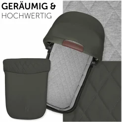 Faltbare Babywanne (Carrycot) für Walk N Care Kinderwagen - Dark Olive