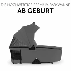 Faltbare Babywanne (Carrycot) für Walk N Care Kinderwagen - Dark Grey
