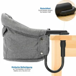 Faltbarer Tischsitz inkl. Tasche - Melange Grau