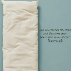 Federwiege Basic ab 5 kg bis 15 kg belastbar mit Bio-Baumwolle inkl. Matratze - Natur