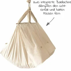 Federwiege Zwillinge Basic ab 5 kg bis 15 kg pro Kind belastbar mit Bio-Baumwolle inkl. Matratze - Natur