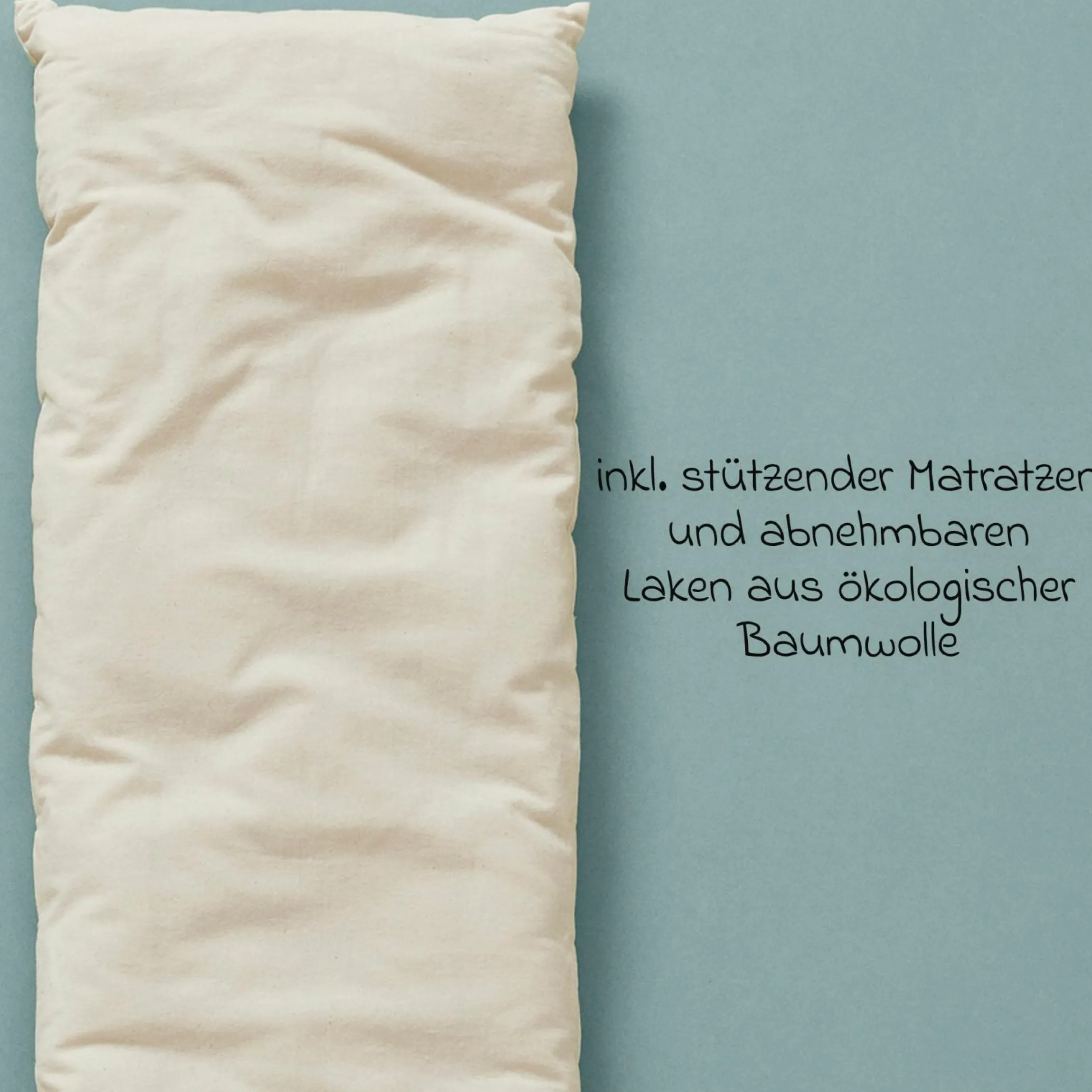 Federwiege Zwillinge Basic ab 5 kg bis 15 kg pro Kind belastbar mit Bio-Baumwolle inkl. Matratze - Natur