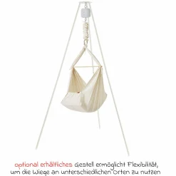 Federwiege Zwillinge Basic ab 5 kg bis 15 kg pro Kind belastbar mit Bio-Baumwolle inkl. Matratze - Natur