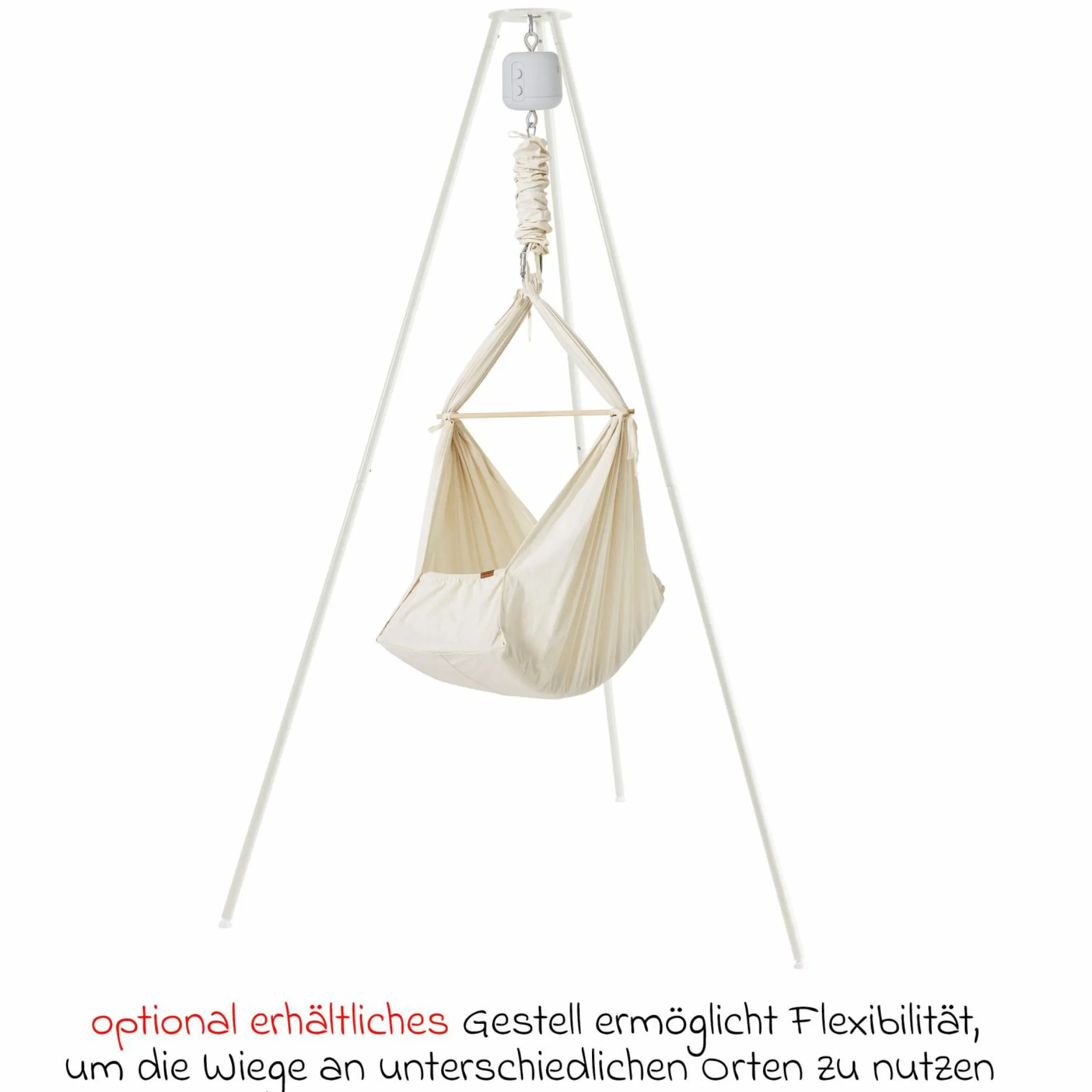 Federwiege Zwillinge Basic ab 5 kg bis 15 kg pro Kind belastbar mit Bio-Baumwolle inkl. Matratze - Natur