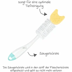 Flaschenbürste 2in1 mit Schwamm & Saugerbürste