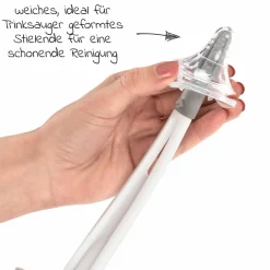 Flaschenbürste mit integrierter Saugerbürste - Grau Weiß