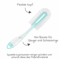 Flaschenbürste Twist 2in1 mit flexiblen Bürstenkopf & Saugerbürste