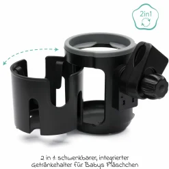 Flaschenhalter Duo für zwei Flaschen - Schwarz