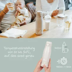 Flaschenwärmer für unterwegs Moov & Feed - Mineral Beige