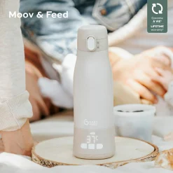 Flaschenwärmer für unterwegs Moov & Feed - Mineral Beige