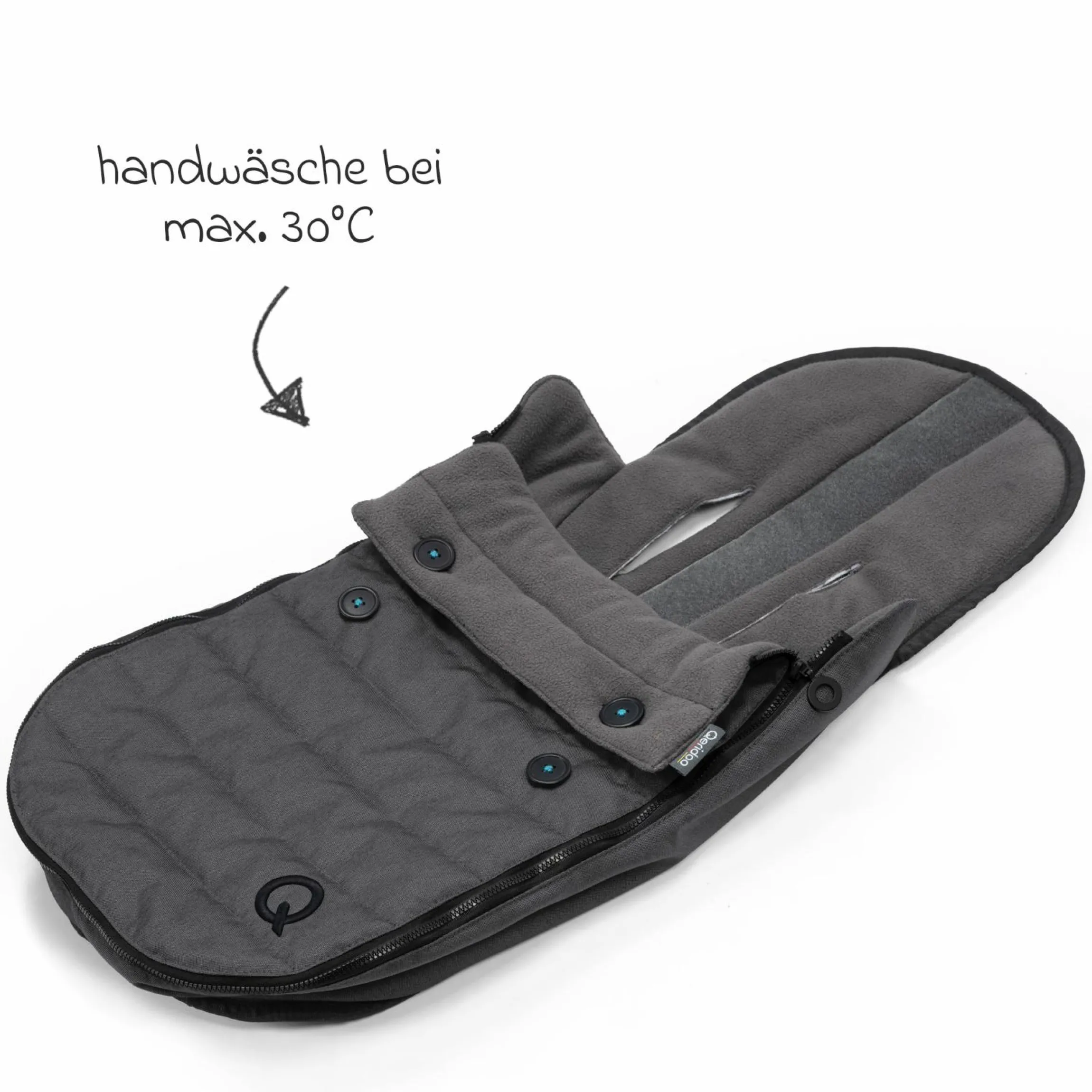 Fleece Fußsack Light für die Babyschale und die Hängematte von Qeridoo - Dungelgrau