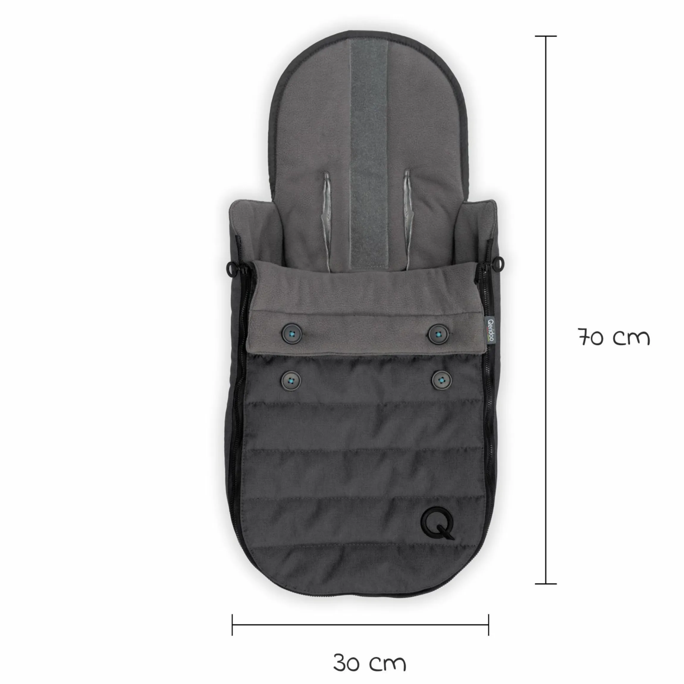 Fleece Fußsack Light für die Babyschale und die Hängematte von Qeridoo - Dungelgrau