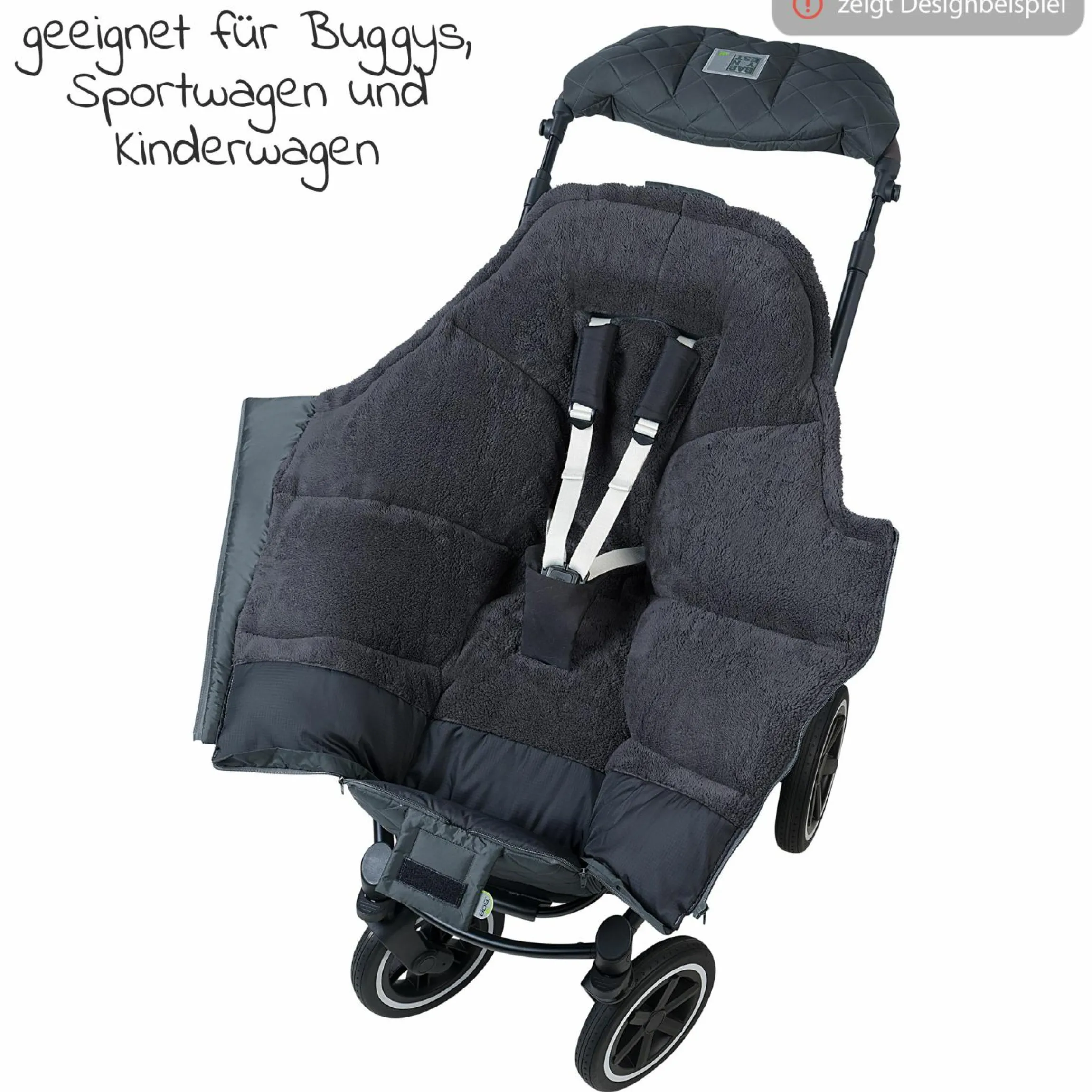 Fleece-Fußsack Carlo für Kinderwagen, Sportwagen & Buggy - Black