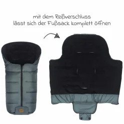 Fleece-Fußsack Eco Big für Buggy, Sport- und Kinderwagen - Dunkelgrau