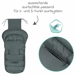 Fleece-Fußsack Eco Big für Buggy, Sport- und Kinderwagen - Dunkelgrau
