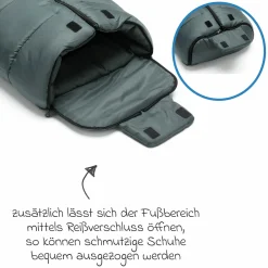 Fleece-Fußsack Eco Big für Buggy, Sport- und Kinderwagen - Dunkelgrau