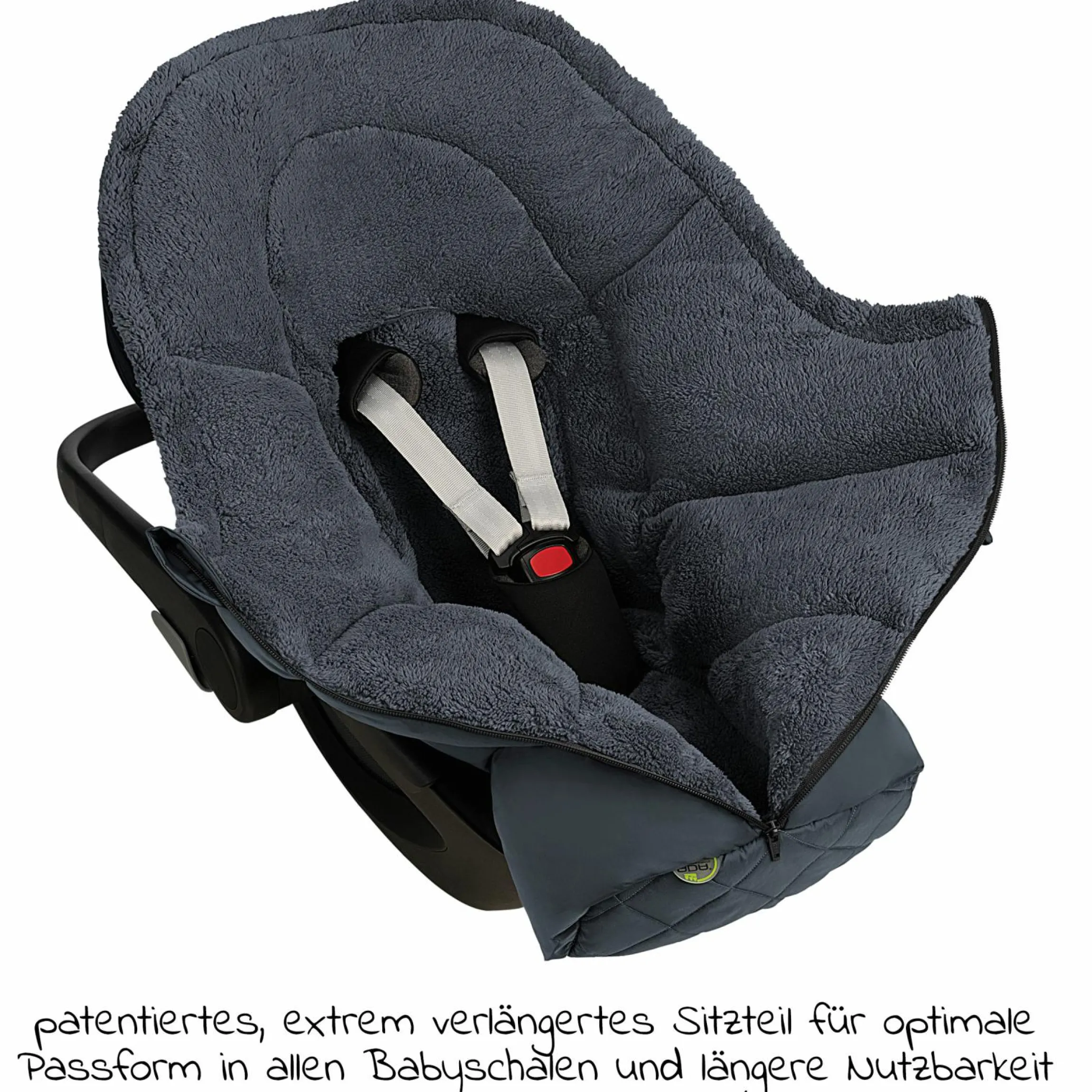 Fleece-Fußsack Gino für Babyschalen & Babywannen - Anthrazit