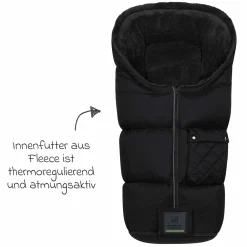 Fleece-Fußsack Gino-cs für Buggy, Sport- und Kinderwagen - Black