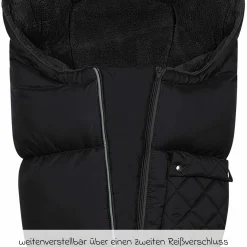 Fleece-Fußsack Gino-cs für Buggy, Sport- und Kinderwagen - Black