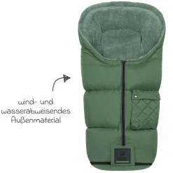 Fleece-Fußsack Gino-cs für Buggy, Sport- und Kinderwagen - Steel Green