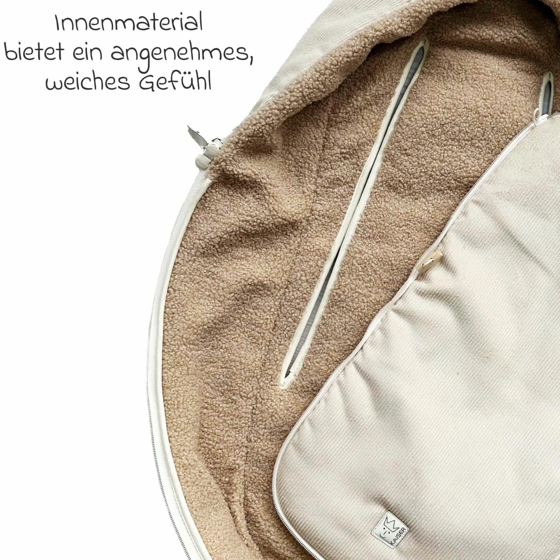 Fleece-Fußsack Hima für Babyschalen & Babywannen - Sand Shell