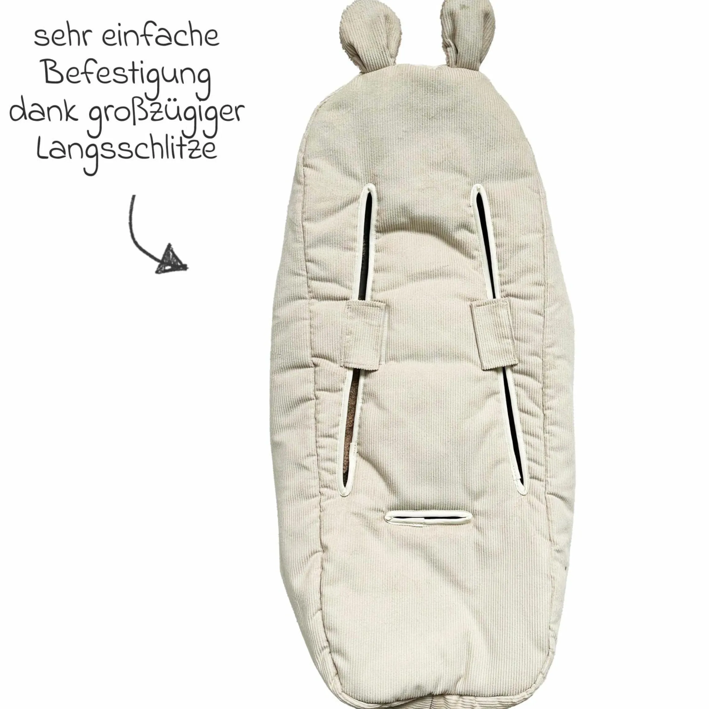 Fleece-Fußsack Hima für Babyschalen & Babywannen - Sand Shell