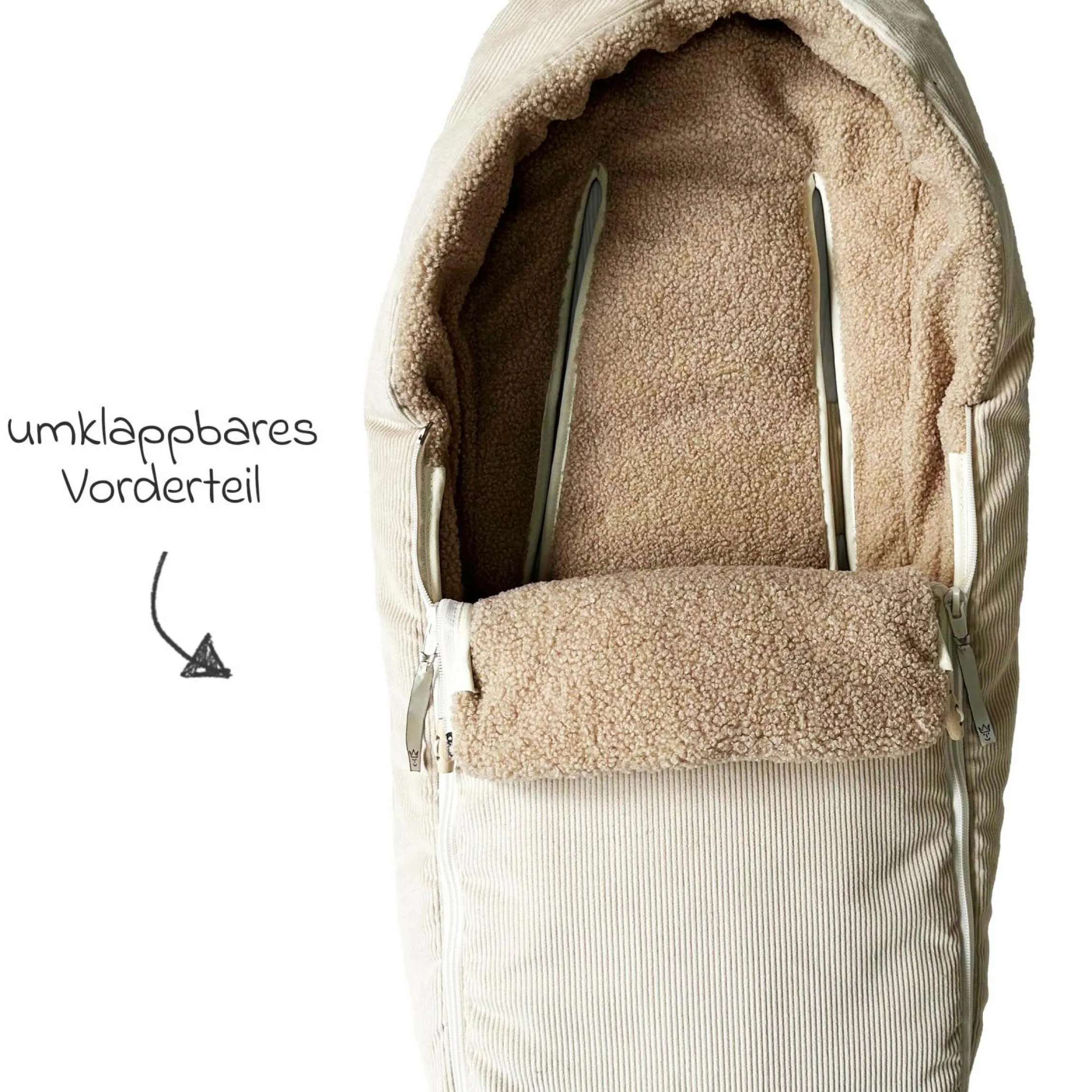 Fleece-Fußsack Hima für Babyschalen & Babywannen - Sand Shell