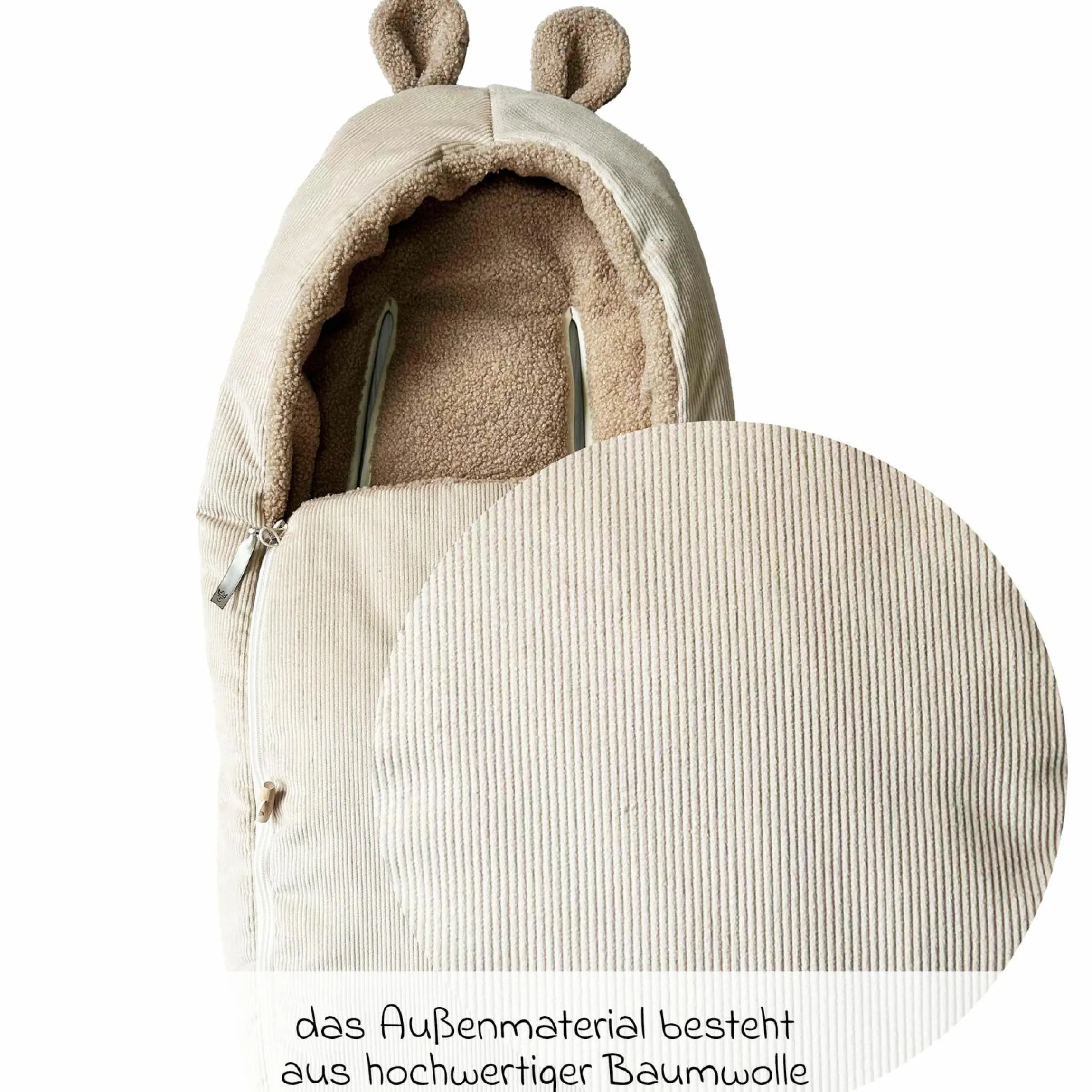 Fleece-Fußsack Hima für Babyschalen & Babywannen - Sand Shell