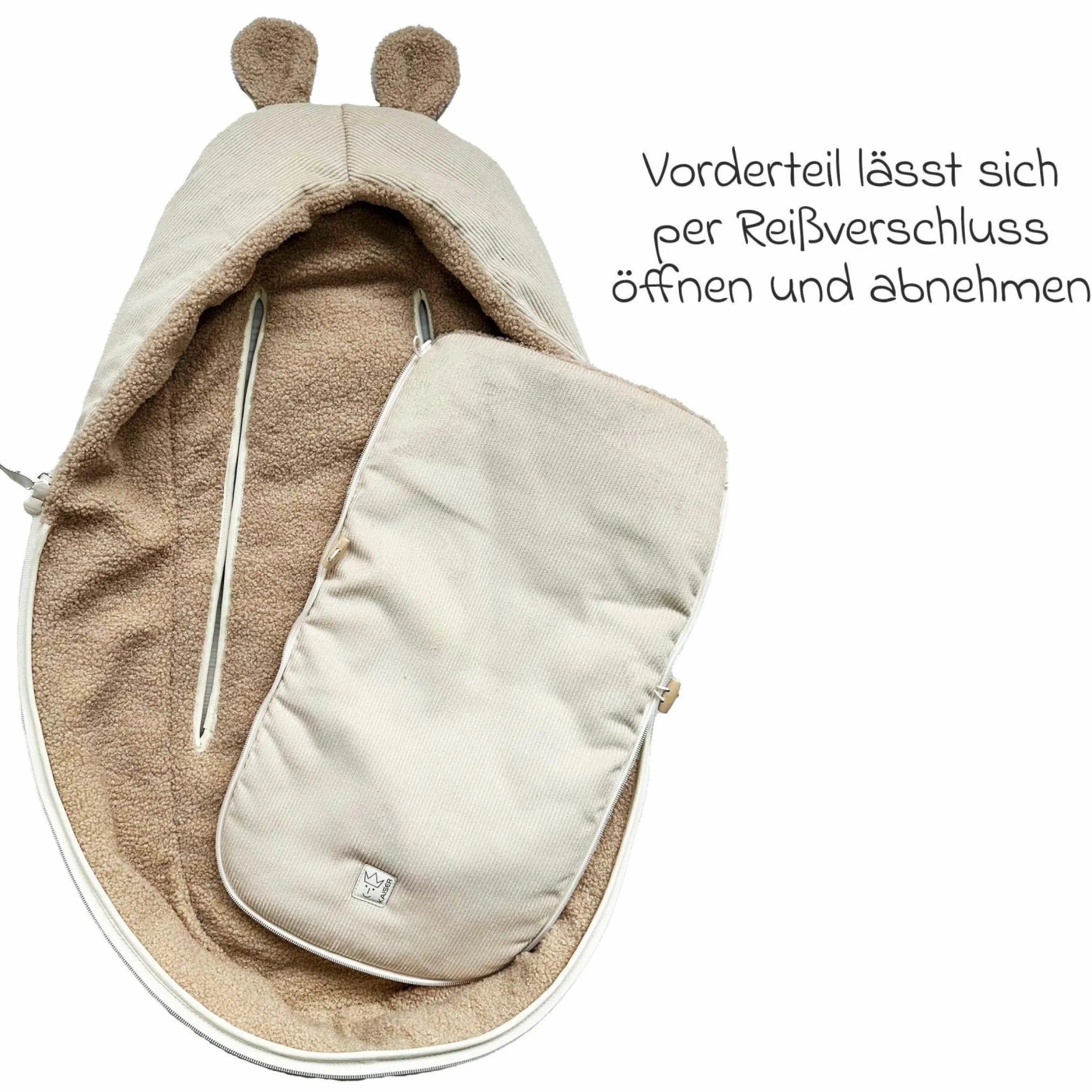 Fleece-Fußsack Hima für Babyschalen & Babywannen - Sand Shell