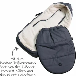 Fleece-Fußsack Hoody 2.0 für Babyschale und Babywanne - Anthracite