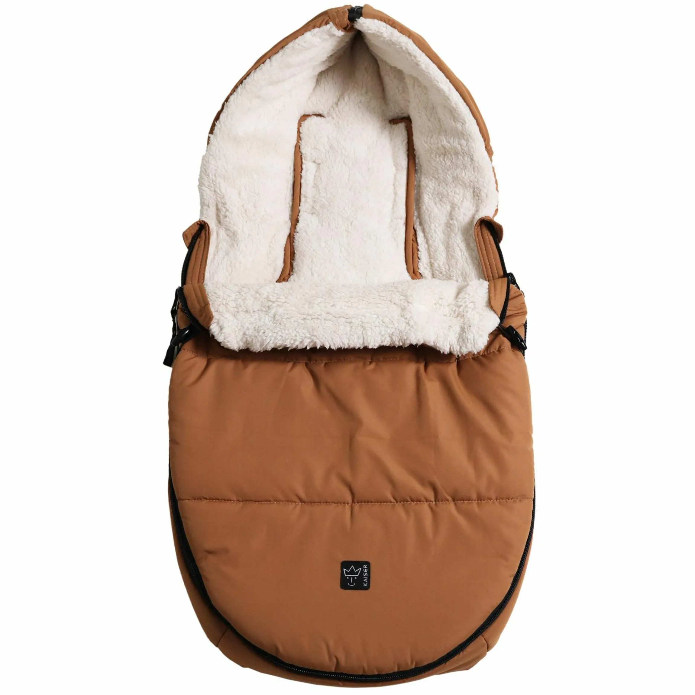 Fleece-Fußsack Hoody 2.0 für Babyschale und Babywanne - Camel