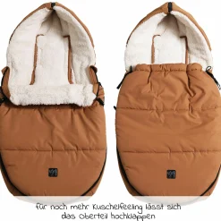 Fleece-Fußsack Hoody 2.0 für Babyschale und Babywanne - Camel