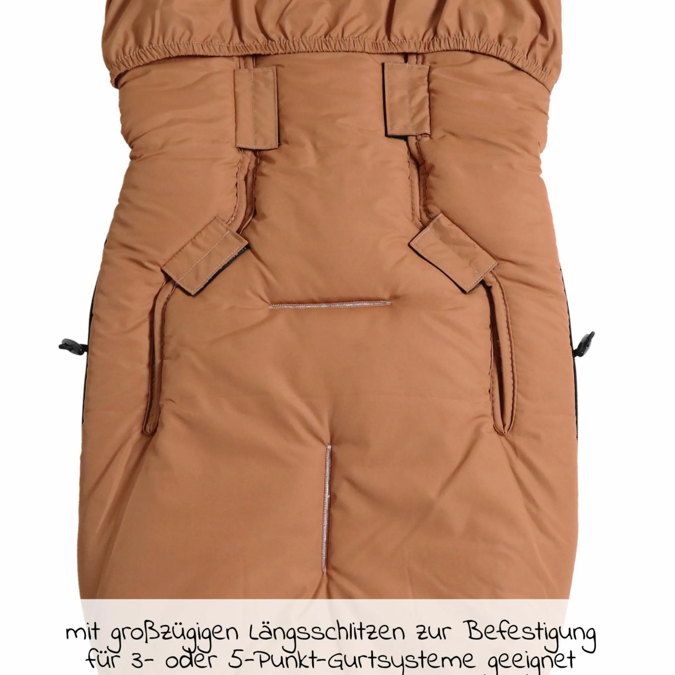 Fleece-Fußsack Hoody 2.0 für Babyschale und Babywanne - Camel