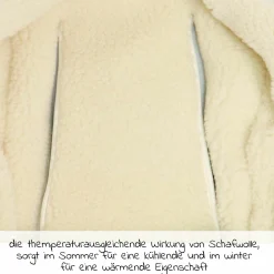 Fleece-Fußsack Hoody Maus Wool Fütterung aus 100% Schurwolle für Babyschalen und Babywanne - Dark Shadow