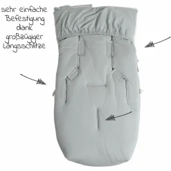 Fleece-Fußsack Jersey Hood für Babyschalen und Babywannen - Slit Green