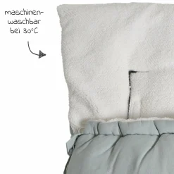 Fleece-Fußsack Jersey Hood für Babyschalen und Babywannen - Slit Green