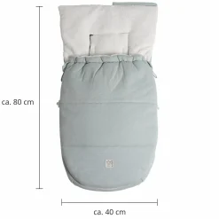 Fleece-Fußsack Jersey Hood für Babyschalen und Babywannen - Slit Green