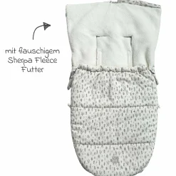 Fleece-Fußsack Jersey Hood für Babyschalen & Babywannen - Leave