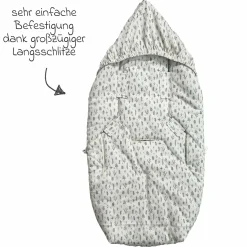Fleece-Fußsack Jersey Hood für Babyschalen & Babywannen - Leave