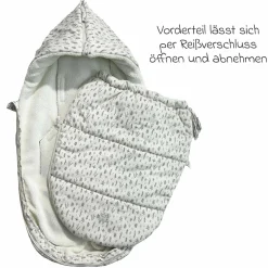 Fleece-Fußsack Jersey Hood für Babyschalen & Babywannen - Leave