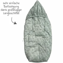 Fleece-Fußsack Jersey Hood für Babyschalen & Babywannen - Forrest Green