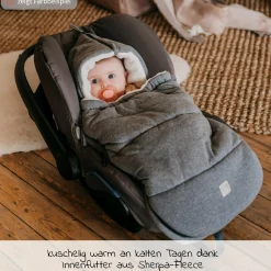 Fleece-Fußsack Jersey Hood für Babyschalen und Babywannen - Birdal Rose