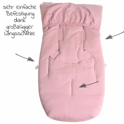Fleece-Fußsack Jersey Hood für Babyschalen und Babywannen - Birdal Rose