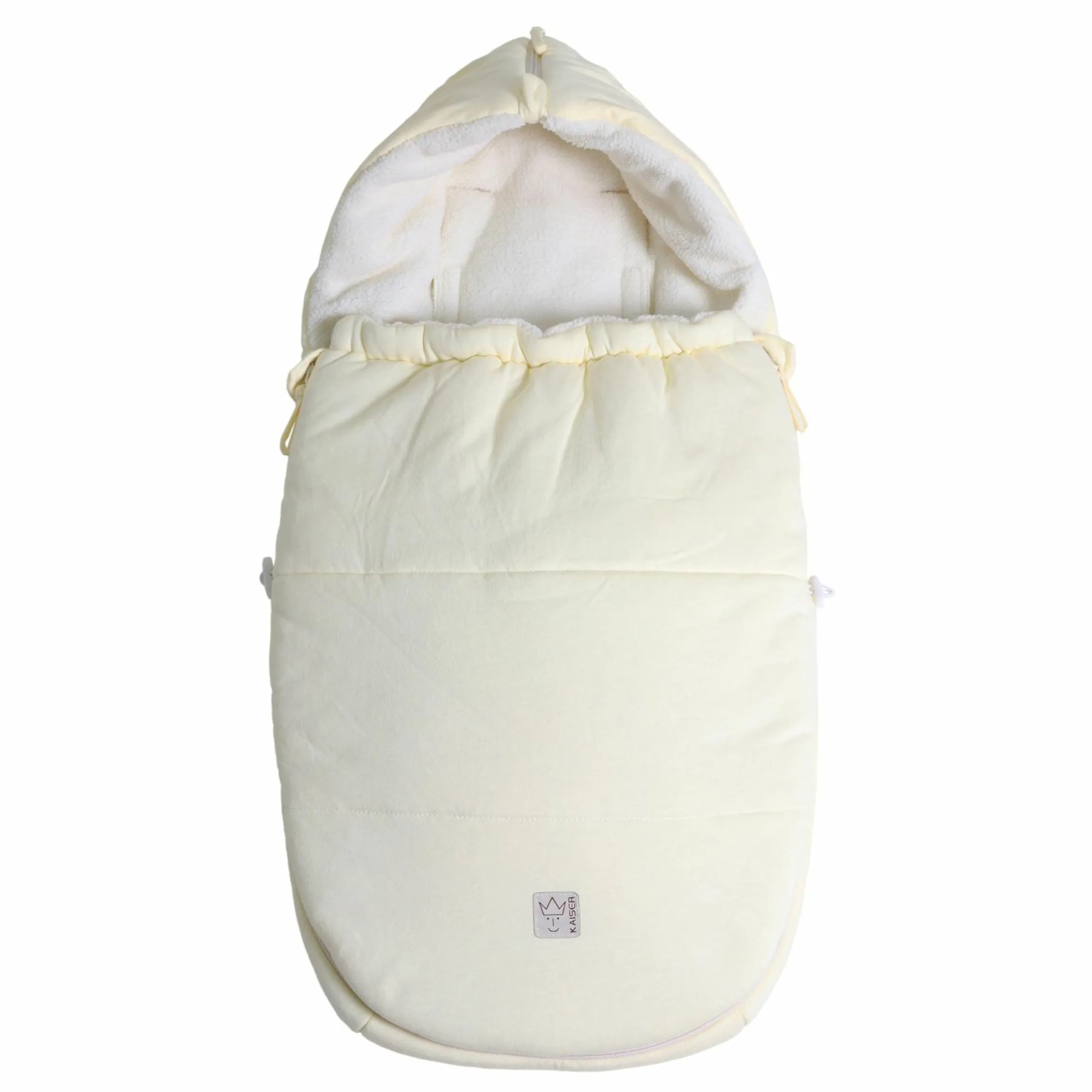 Fleece-Fußsack Jersey Hood für Babyschalen und Babywannen - Vanille Ice