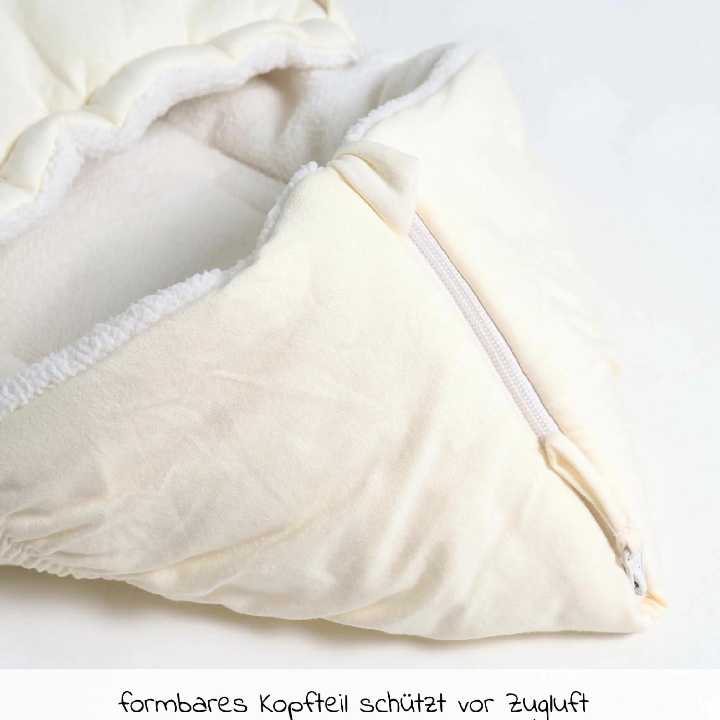 Fleece-Fußsack Jersey Hood für Babyschalen und Babywannen - Vanille Ice