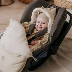 Fleece-Fußsack Jersey Hood für Babyschalen und Babywannen - Vanille Ice