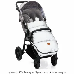 Fleece-Fußsack Kinley Reflect mit reflektierendem Außenmaterial für Buggy, Sport- und Kinderwagen - Silber