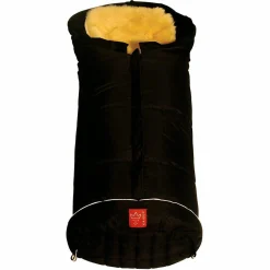 Fleece-Fußsack mit Lammfelleinlage Sheepy - Schwarz