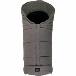 Fleece-Fußsack mit Lammfelleinlage Sheepy - Anthrazit Melange
