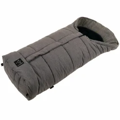 Fleece-Fußsack mit Lammfelleinlage Sheepy - Anthrazit Melange